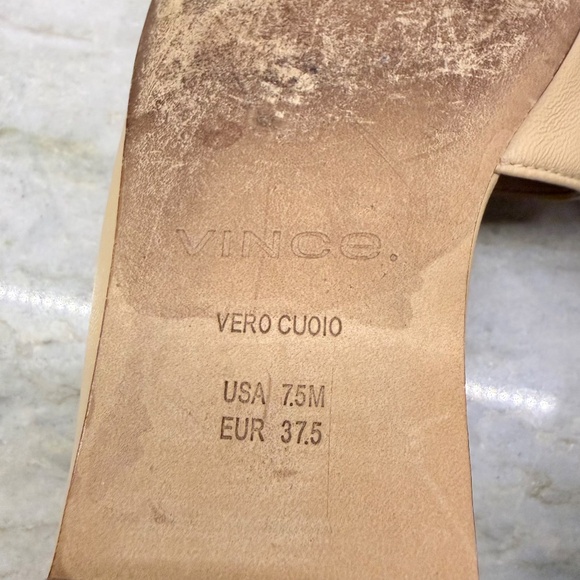 Vince Cyder Cappuccino Leather Flats Size 7.5 EUR 37.5 - Picture 9 of 9